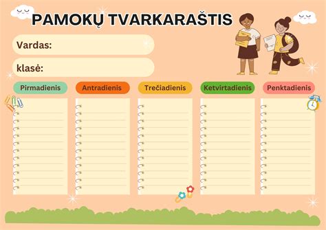 vizualus tvarkaraštis vaikams