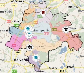 Žemėlapis su Marijampolės savivaldybės teritorija