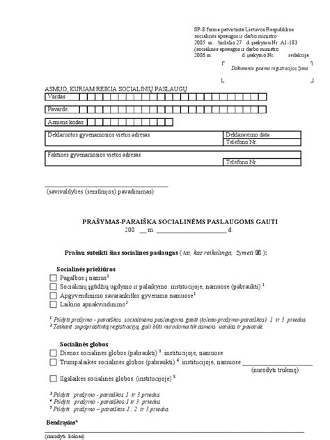 Reikalingi dokumentai socialinėms paslaugoms gauti