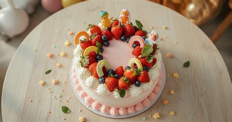 Idėjos vaikiško torto dekoravimui su saldainiais ir vaisiais