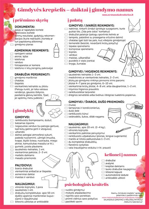 Gimdyvės krepšelis: daiktai po gimdymo