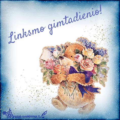 Gimtadienio atvirukas su užrašu 