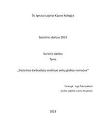 Socialinio darbuotojo vaidmuo globos namuose