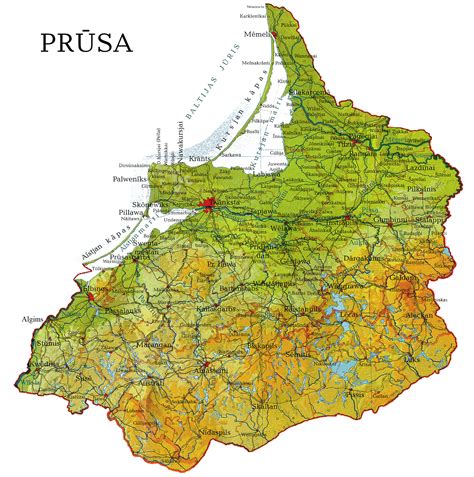 Senovės prūsų vietovardžių žemėlapis