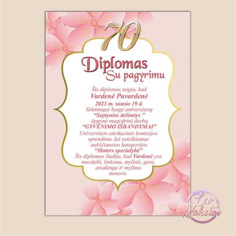 Asmeninis diplomas gimtadieniui