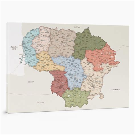 Lietuvos žemėlapis su pristatymo zonomis