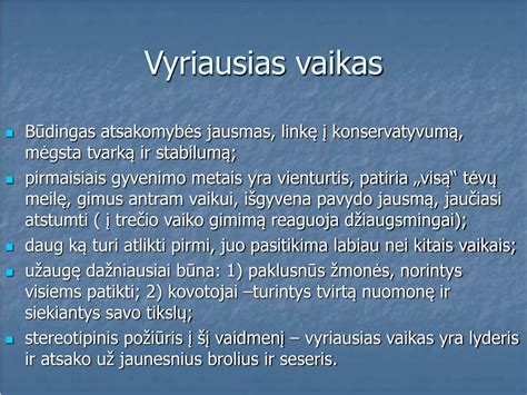 Vyriausias vaikas, turintis atsakomybės jausmą