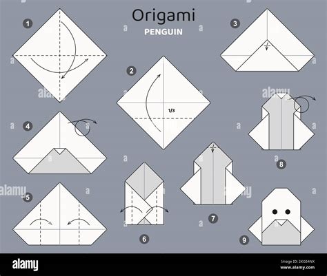 Origami pingvino schema
