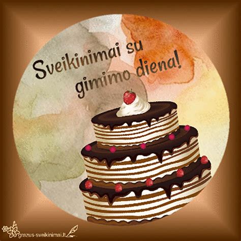 Juokinga gimtadienio iliustracija su tortu ir balionais