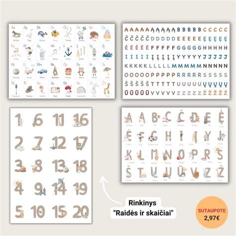 Vaizdinės priemonės darželyje: raidės, skaičiai, paveikslėliai