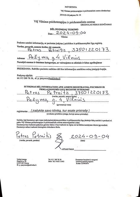 Sveikatos pažymos formai pavyzdys