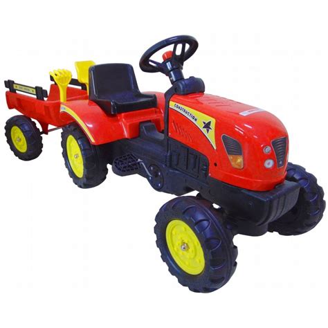 vaikiškas minamas traktorius su priekaba