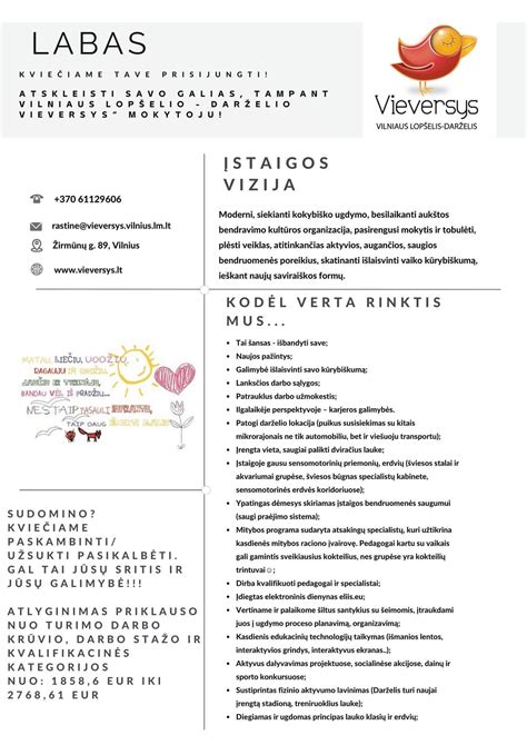 Pedagogo darbas su vaikais