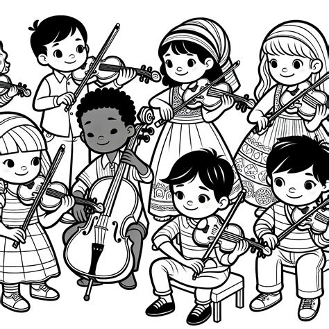 vaikai groja muzikiniais instrumentais