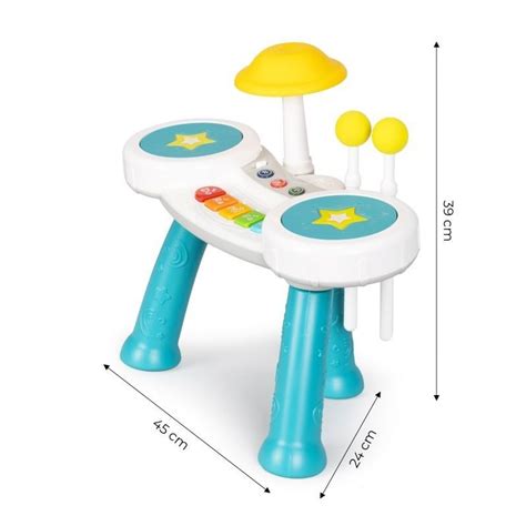 vaikiškas pianinas ir būgnai