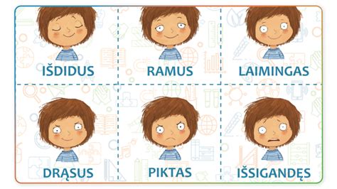 Emocijų kortelės vaikams