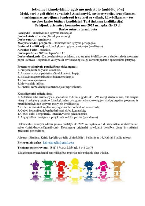 Schema su 6 ikimokyklinio ugdymo sritimis