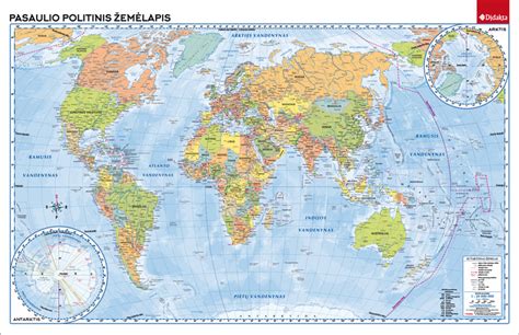 Pasaulio žemėlapis su rodyklėmis
