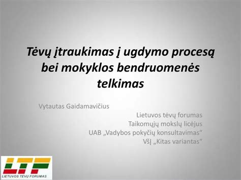 Tėvų įtraukimas į ugdymo procesą