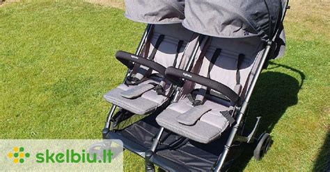 Vežimėlis dvynukams su dviejomis sportinėmis dalimis