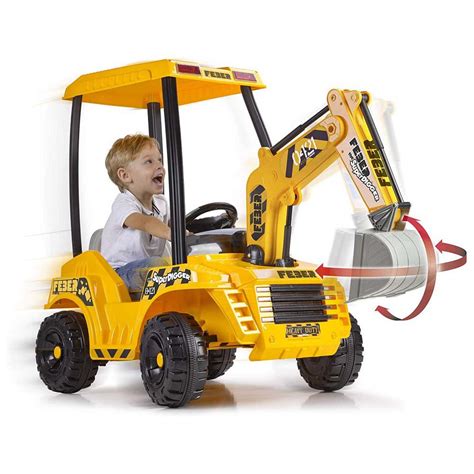 scheminis vaikiško ekskavatoriaus Digger 12V dizainas su išmatavimais