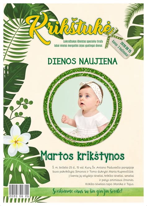 Individualus laikraštukas krikštynoms