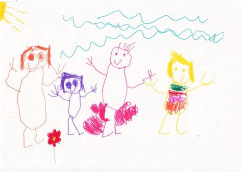 Vaiko piešiniai, simbolizuojantys kūrybiškumą ir pažinimą