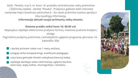 Skaidrių lenta su vaikų priėmimo į darželį tvarka