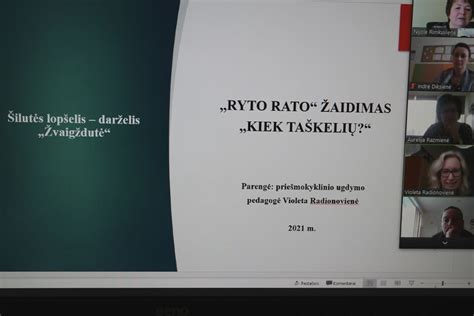 Ryto rato schema su pagrindinėmis veiklomis