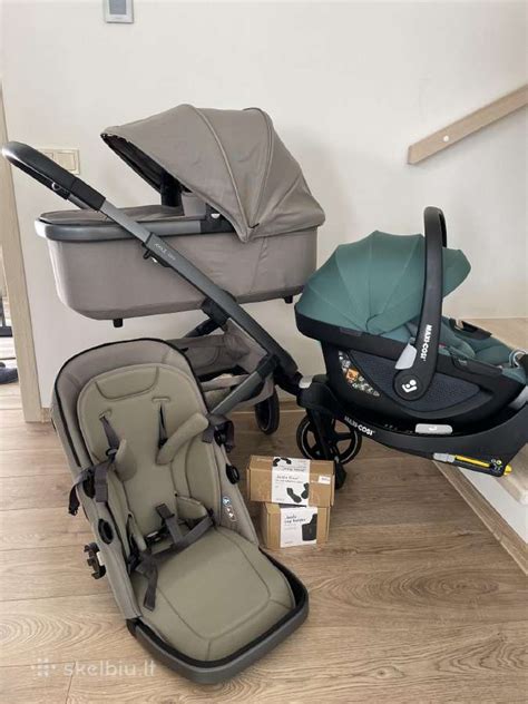 Maxi-Cosi vežimėlis ir automobilinė kėdutė kartu