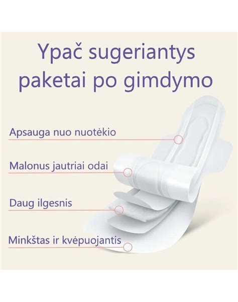 Įklotų po gimdymo vaizdas su pavaizduotu sugeriamumo lygiu