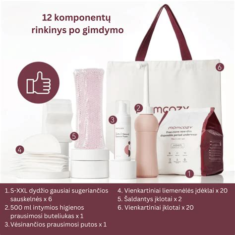 Infografika, iliustruojanti įklotų po gimdymo svarbą moters sveikatai