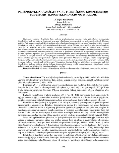 vaikų ugdymo(si) kontekstų kūrimas