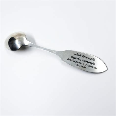 Sidabrinis krikštynų šaukštelis su graviravimu