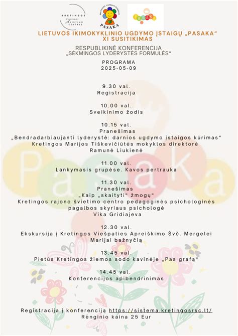 Vaizdas su įvairiais ugdymo įstaigų logotipais ir adresais