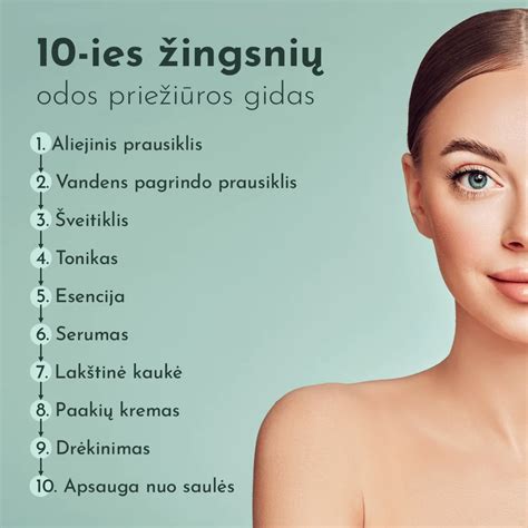 Veido odos priežiūros rutinos schema