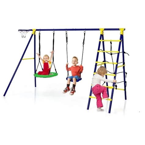 Įvairių tipų metalinės lauko supynės vaikams