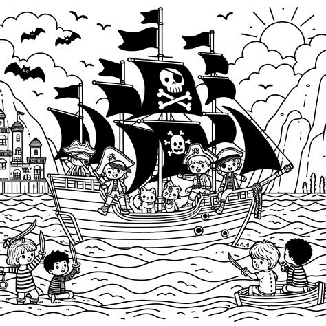 vaikai su piratų atributika