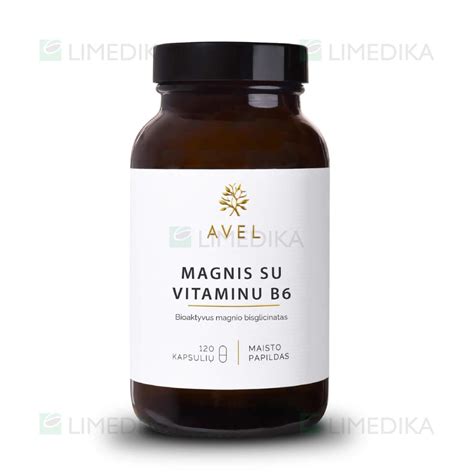Vaizdas su magnio ir vitamino B6 molekulėmis