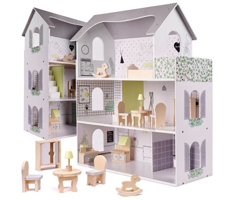 Lėlių namelis su baldais ir lėlėmis
