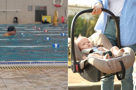 Kūdikis baseine su tėvais