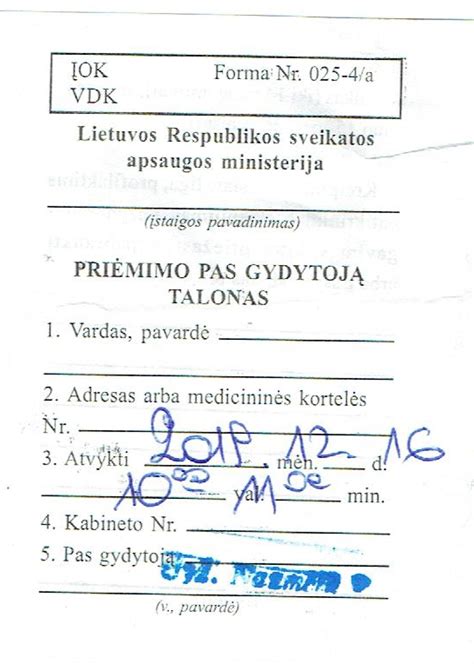 vizitas pas gydytoją