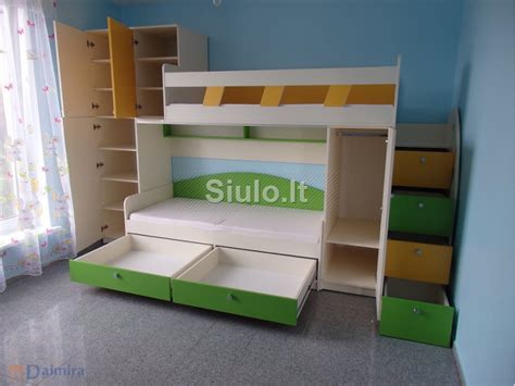 vaikiškos dviaukštės lovos medžiagos