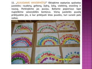 Vaikas dėlioja spalvotas detales