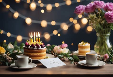 moterys švenčia gimtadienį su tortu ir gėlėmis