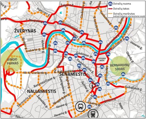 Schema dviračių takų Kaune