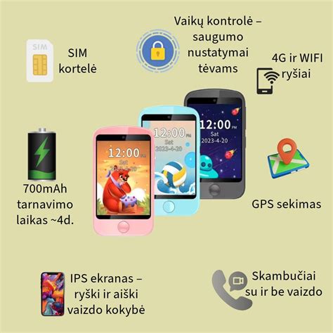 vaikiškas išmanusis telefonas su garantijos ženklu