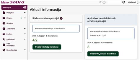 Sodros portalo naudojimas prašymams