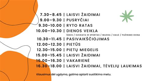 Darželio dienos ritmo schema