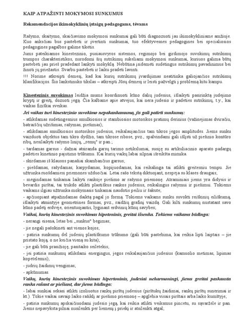 schematinis vaizdas apie mokymosi sunkumus